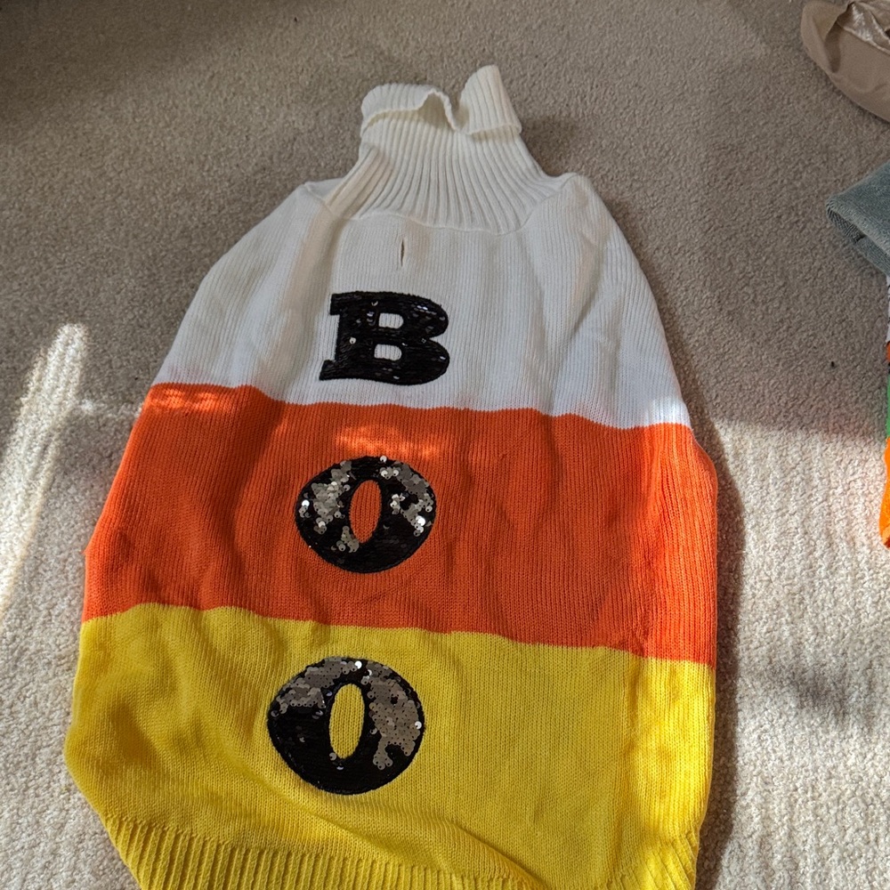 Halloween Dog Sweater with BOO Design